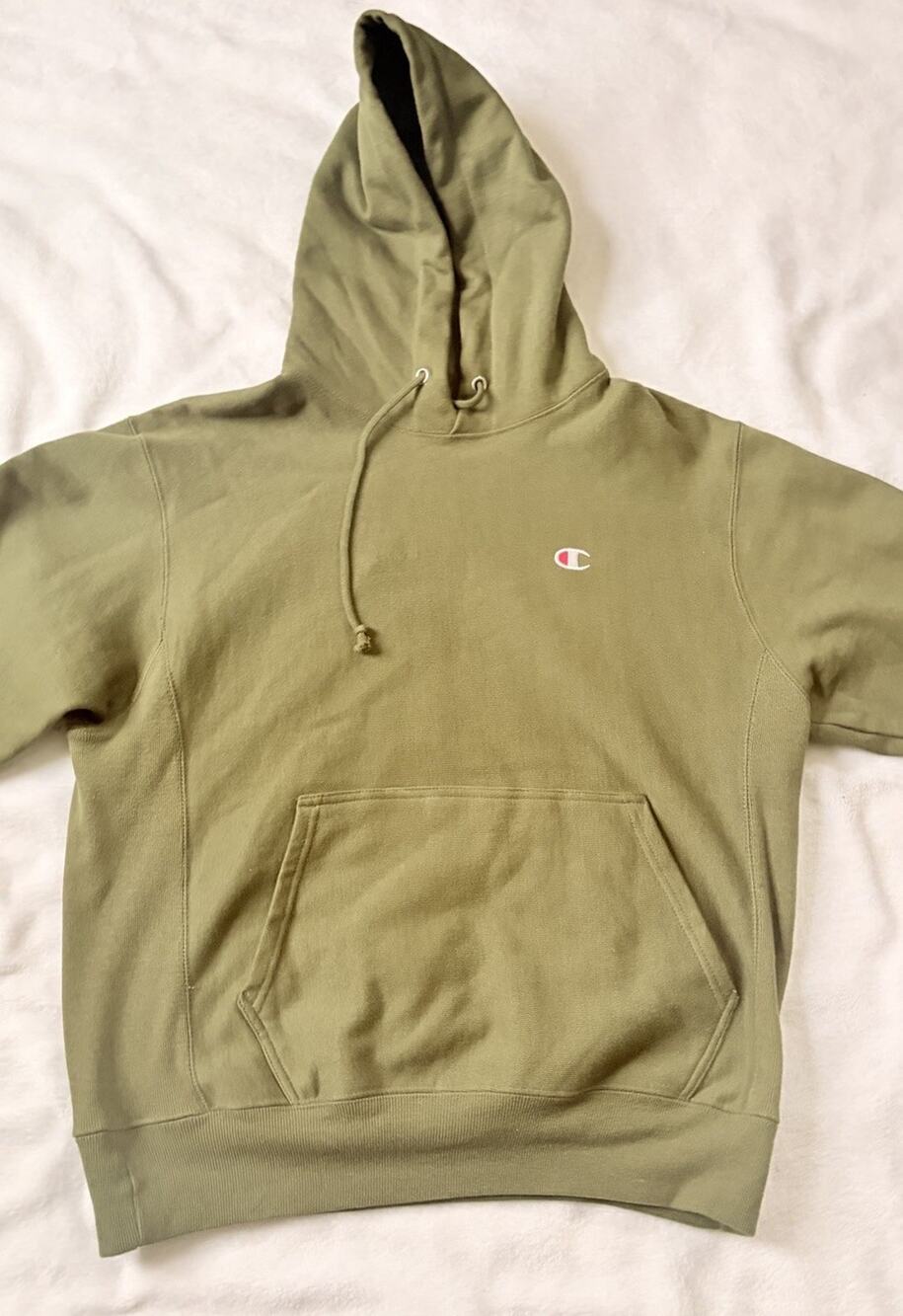 Champion Reverse Weave Hoodie Olive Green Mens Size Medium